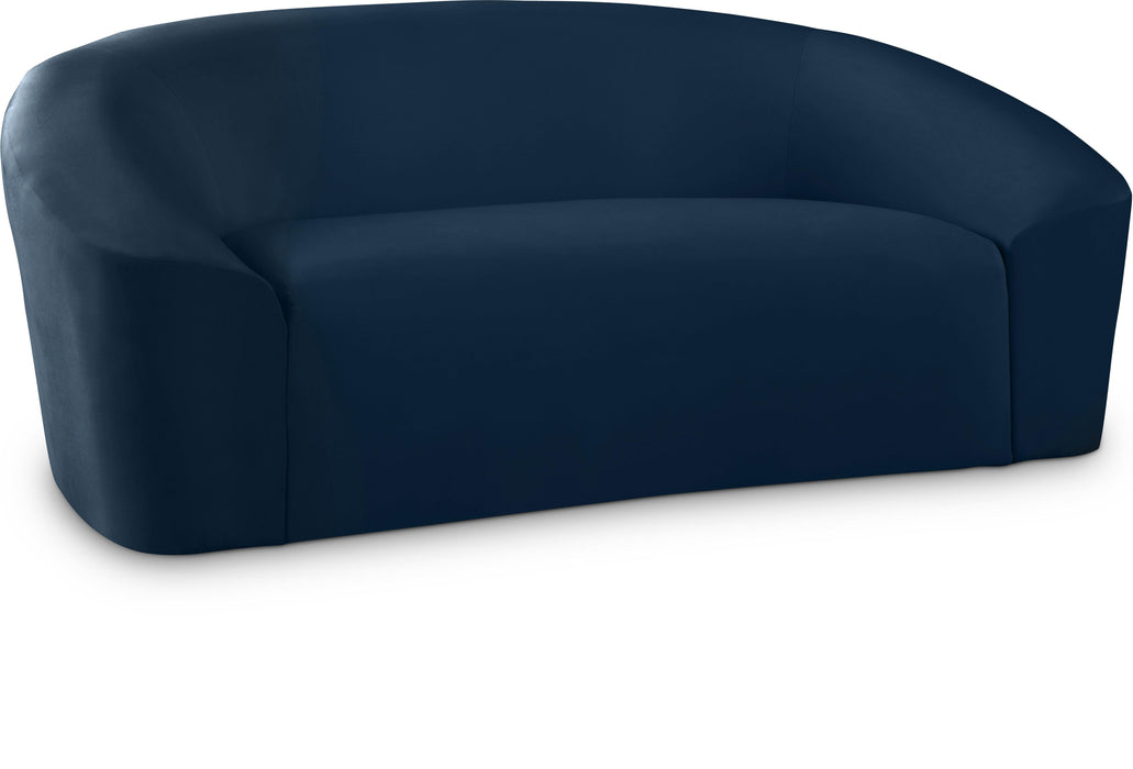 Riley Navy Velvet Loveseat image