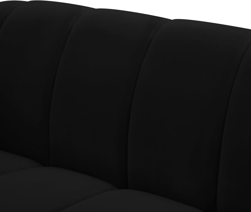 Elijah Black Velvet Sofa