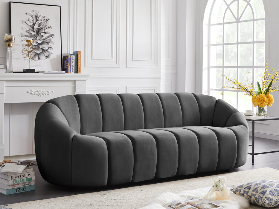 Elijah Grey Velvet Sofa