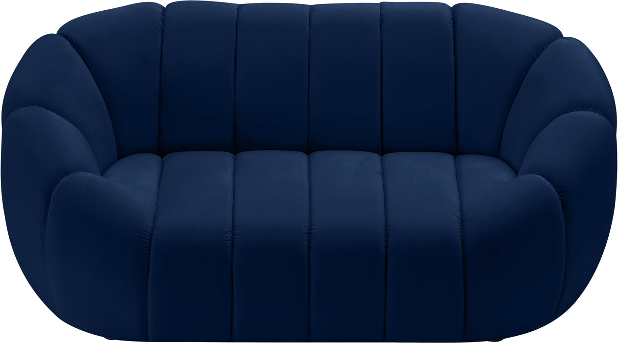 Elijah Navy Velvet Loveseat