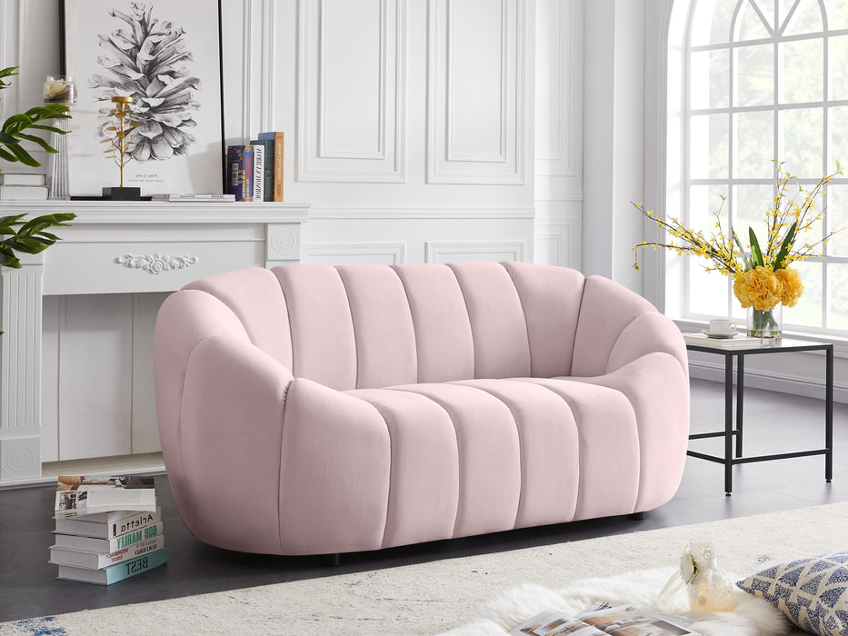 Elijah Pink Velvet Loveseat