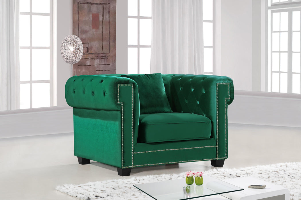 Bowery Green Velvet Chair