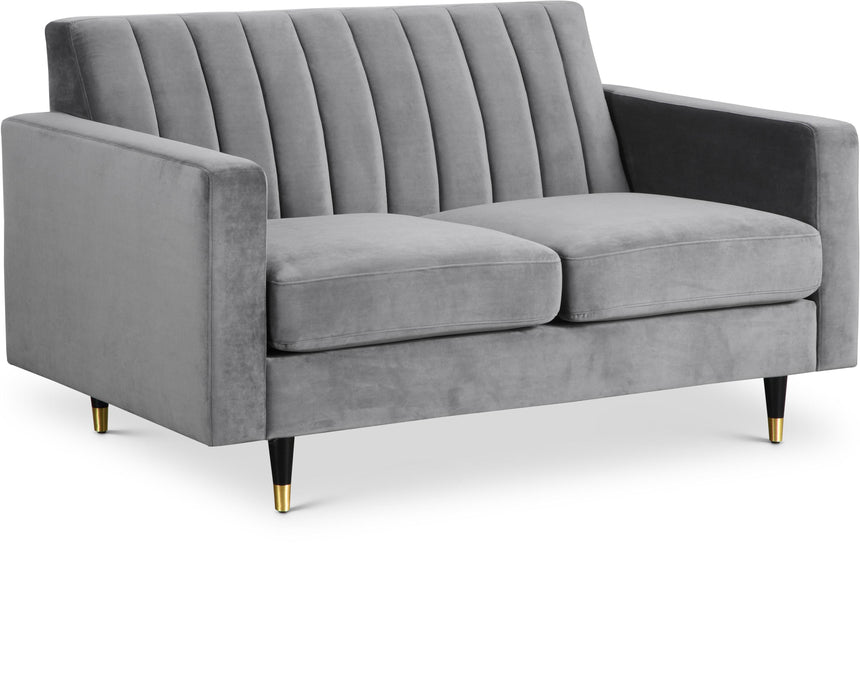 Lola Grey Velvet Loveseat image