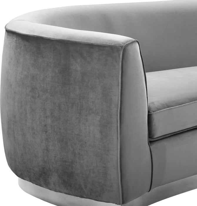 Julian Grey Velvet Loveseat