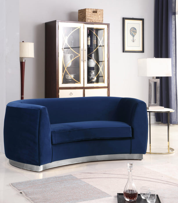 Julian Navy Velvet Loveseat