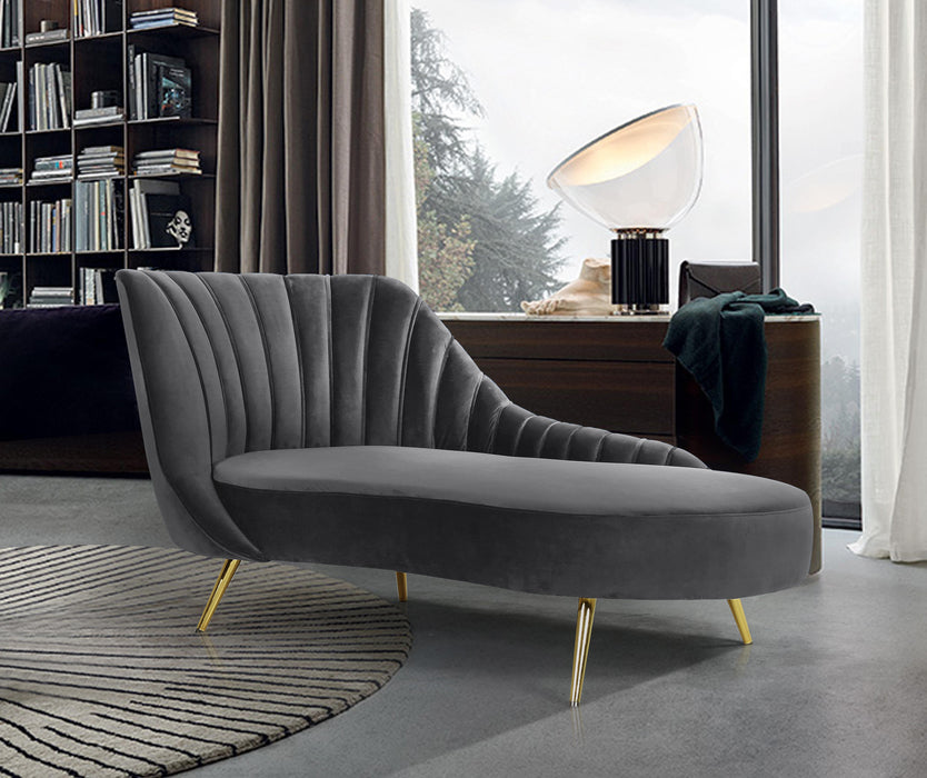 Margo Grey Velvet Chaise