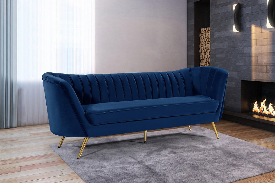 Margo Navy Velvet Sofa