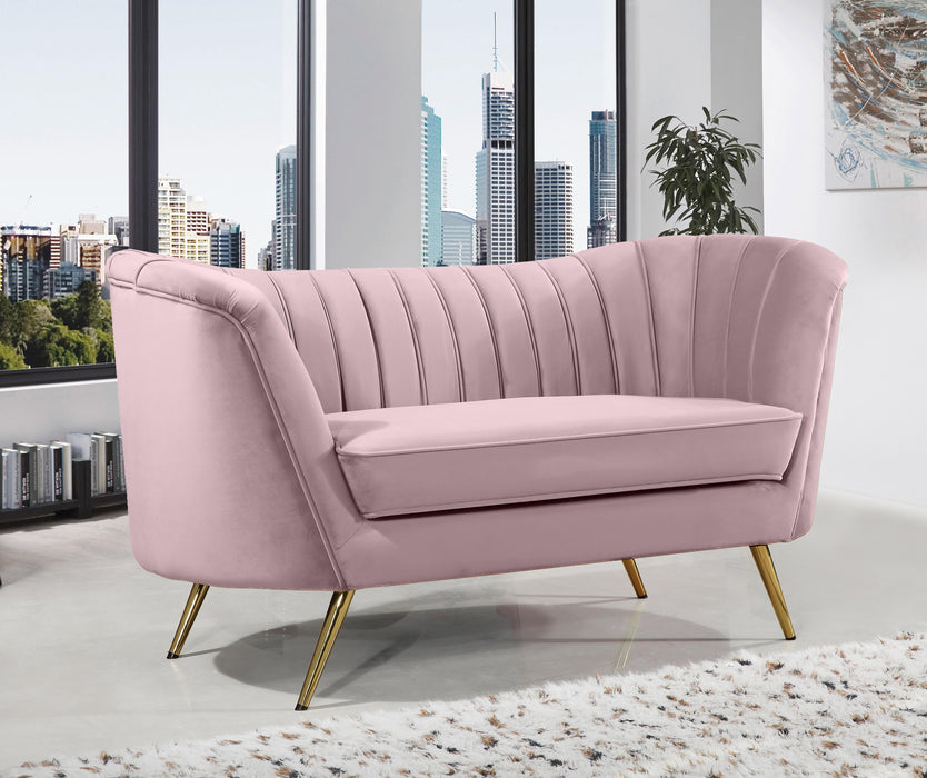 Margo Pink Velvet Loveseat