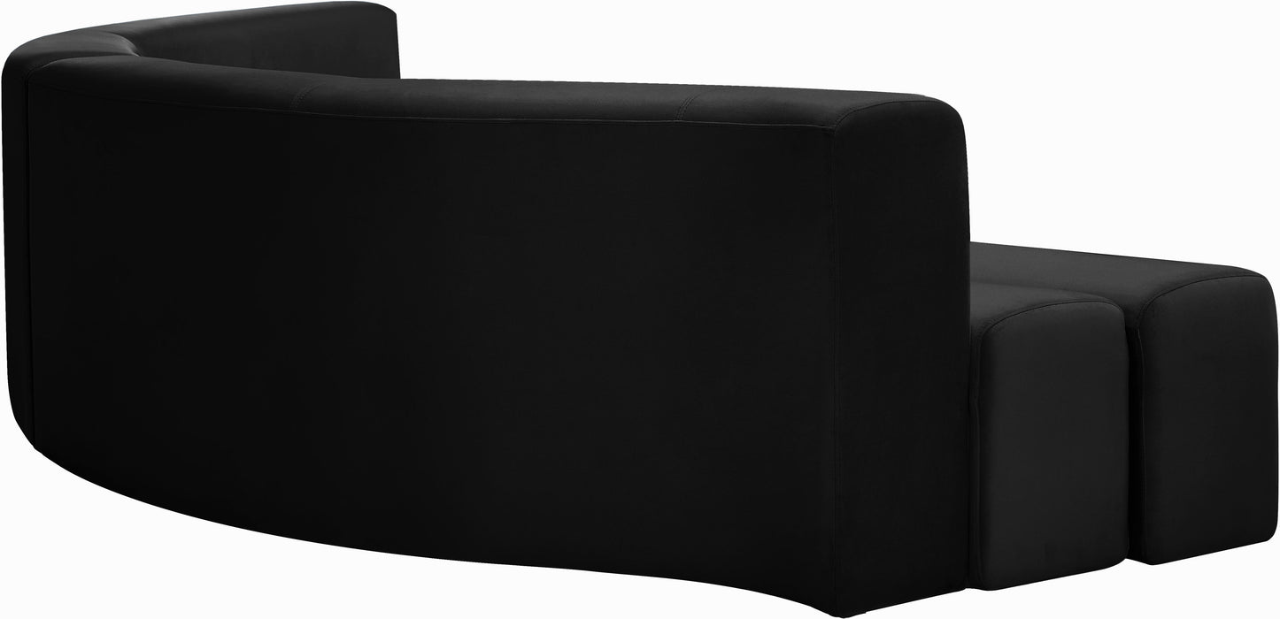 Curl Black Velvet 2pc. Sectional