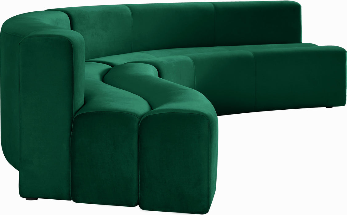 Curl Green Velvet 2pc. Sectional