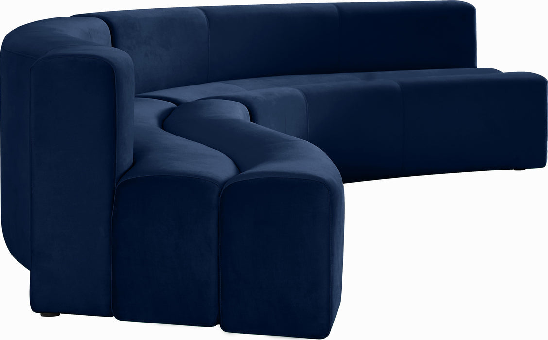 Curl Navy Velvet 2pc. Sectional