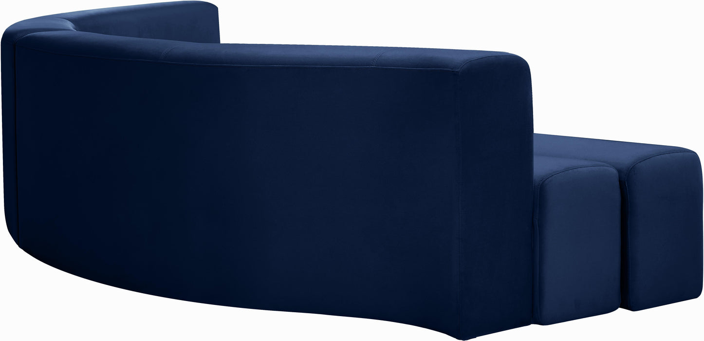 Curl Navy Velvet 2pc. Sectional