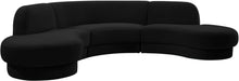 Rosa Black Velvet 3pc. Sectional (3 Boxes) image