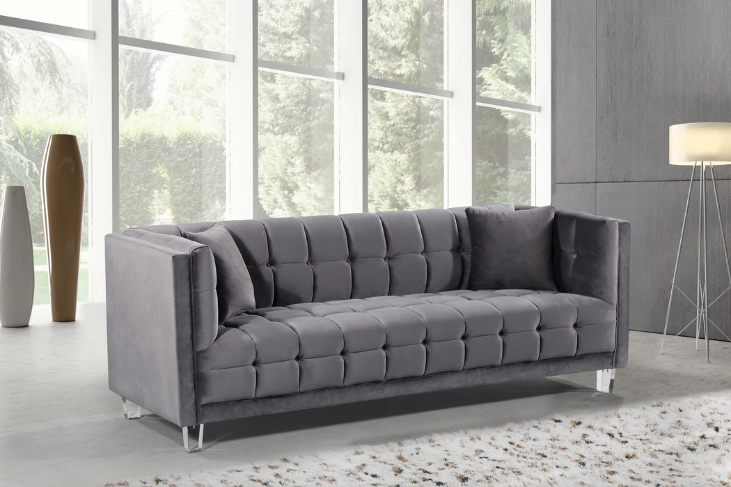 Mariel Grey Velvet Sofa