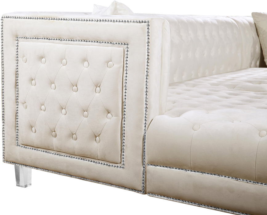 Moda Cream Velvet 3pc. Sectional