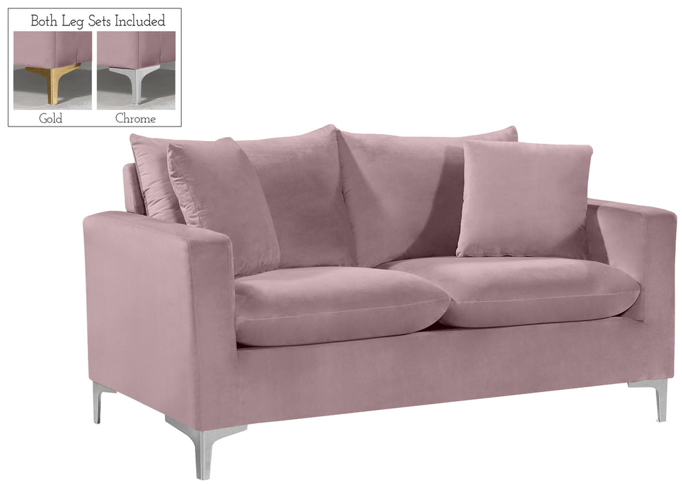 Naomi Pink Velvet Loveseat