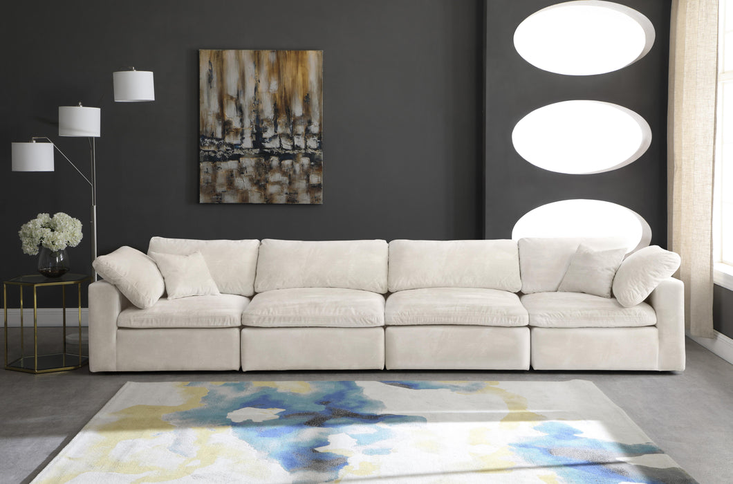 Cozy Cream Velvet Cloud Modular Sofa