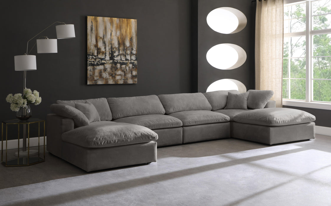 Cozy Grey Velvet Cloud Modular Sectional