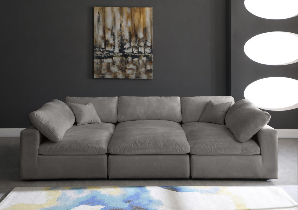 Cozy Grey Velvet Cloud Modular Sectional