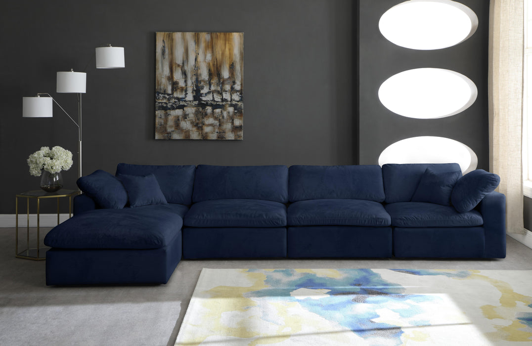 Cozy Navy Velvet Cloud Modular Sectional