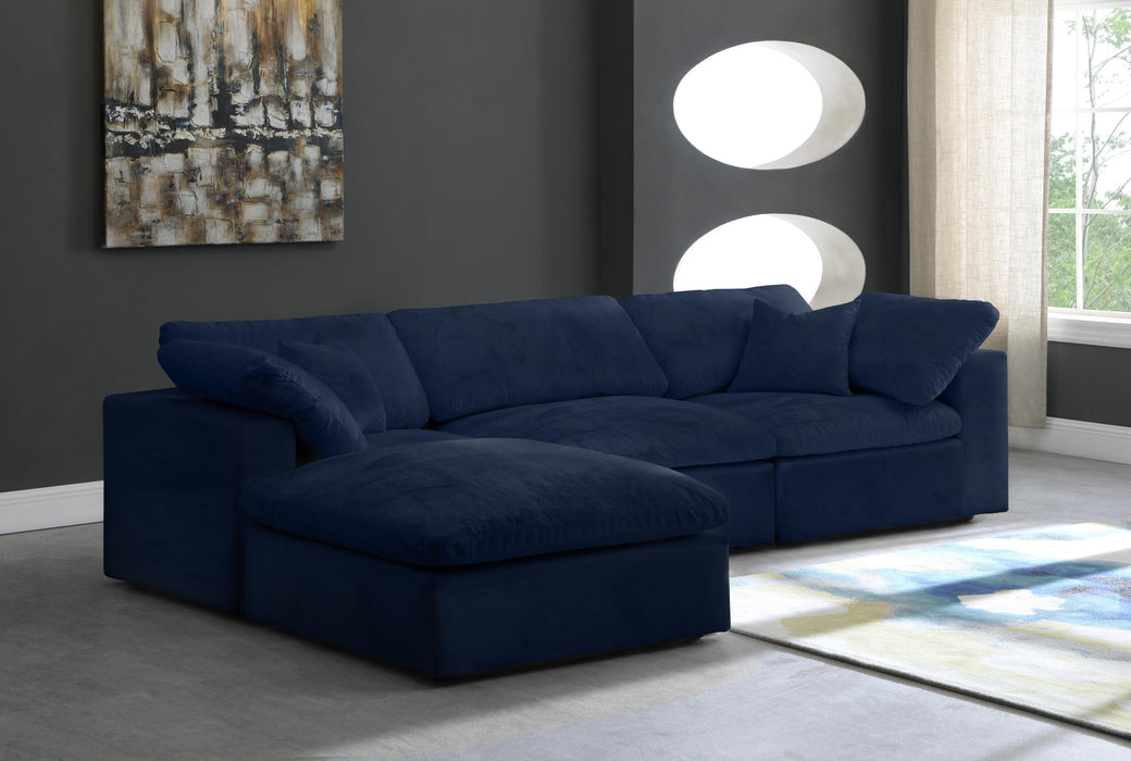 Cozy Navy Velvet Cloud Modular Sectional