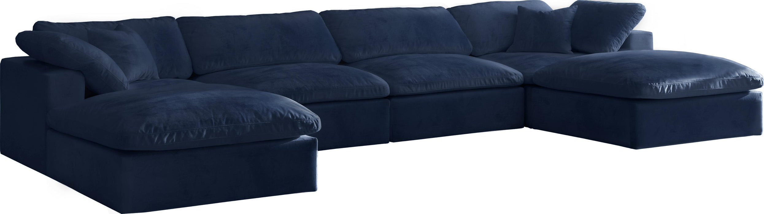 Cozy Navy Velvet Cloud Modular Sectional