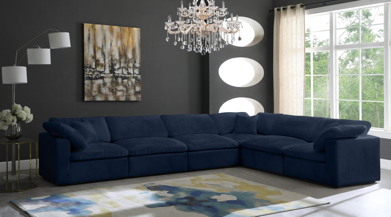 Cozy Navy Velvet Cloud Modular Sectional