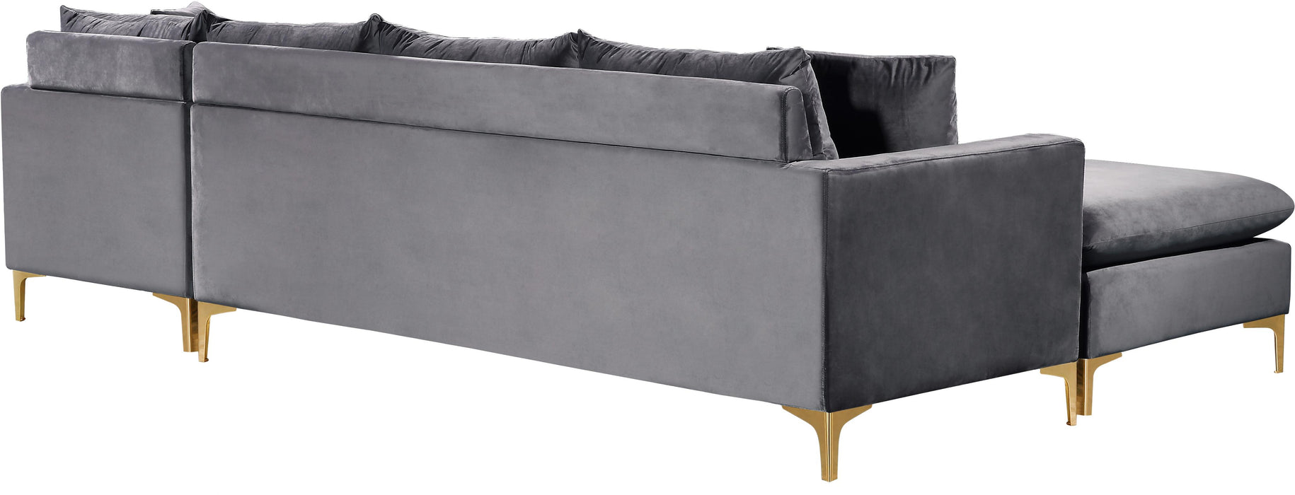 Naomi Grey Velvet 2pc. Reversible Sectional