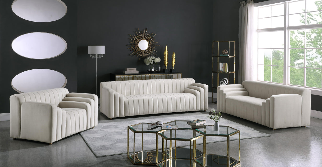 Naya Cream Velvet Sofa