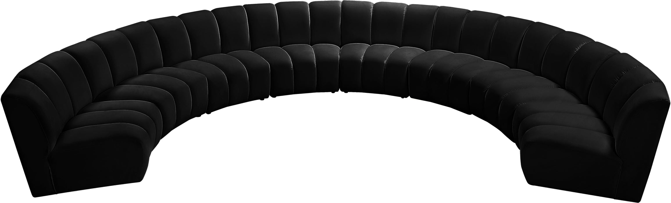 Infinity Black Velvet 8pc. Modular Sectional