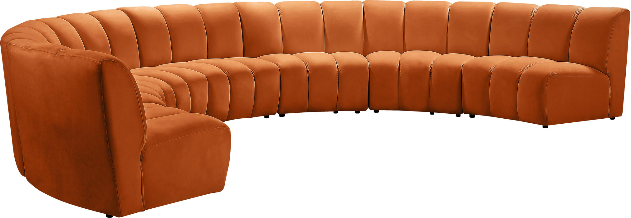 Infinity Cognac Velvet 7pc. Modular Sectional