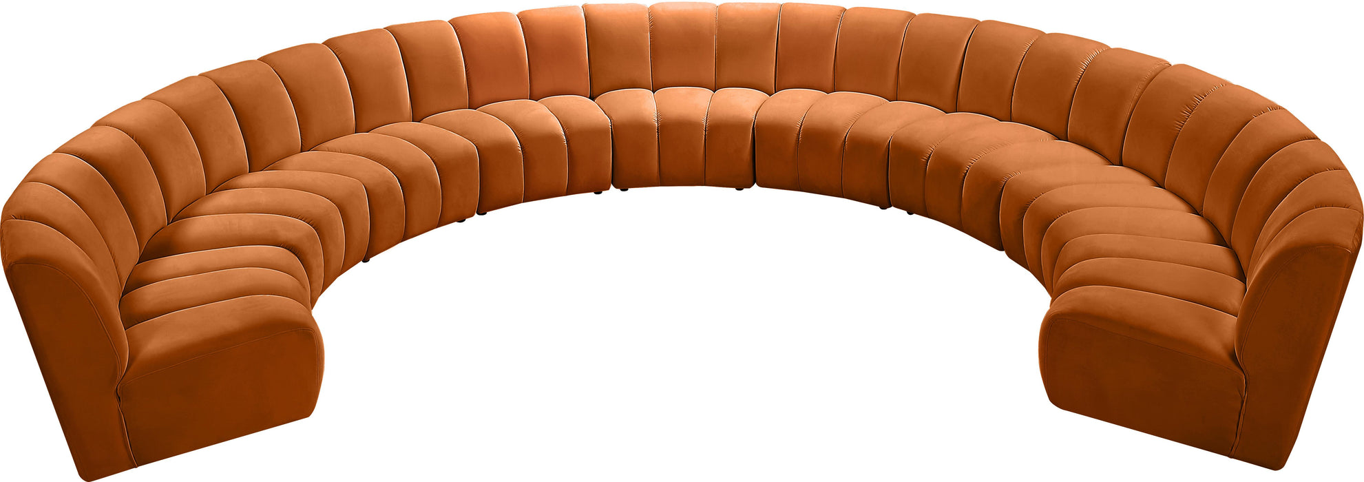 Infinity Cognac Velvet 9pc. Modular Sectional