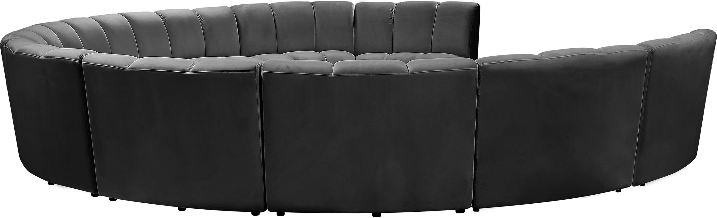 Infinity Grey Velvet 10pc. Modular Sectional