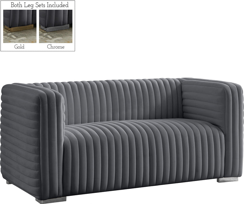 Ravish Grey Velvet Loveseat