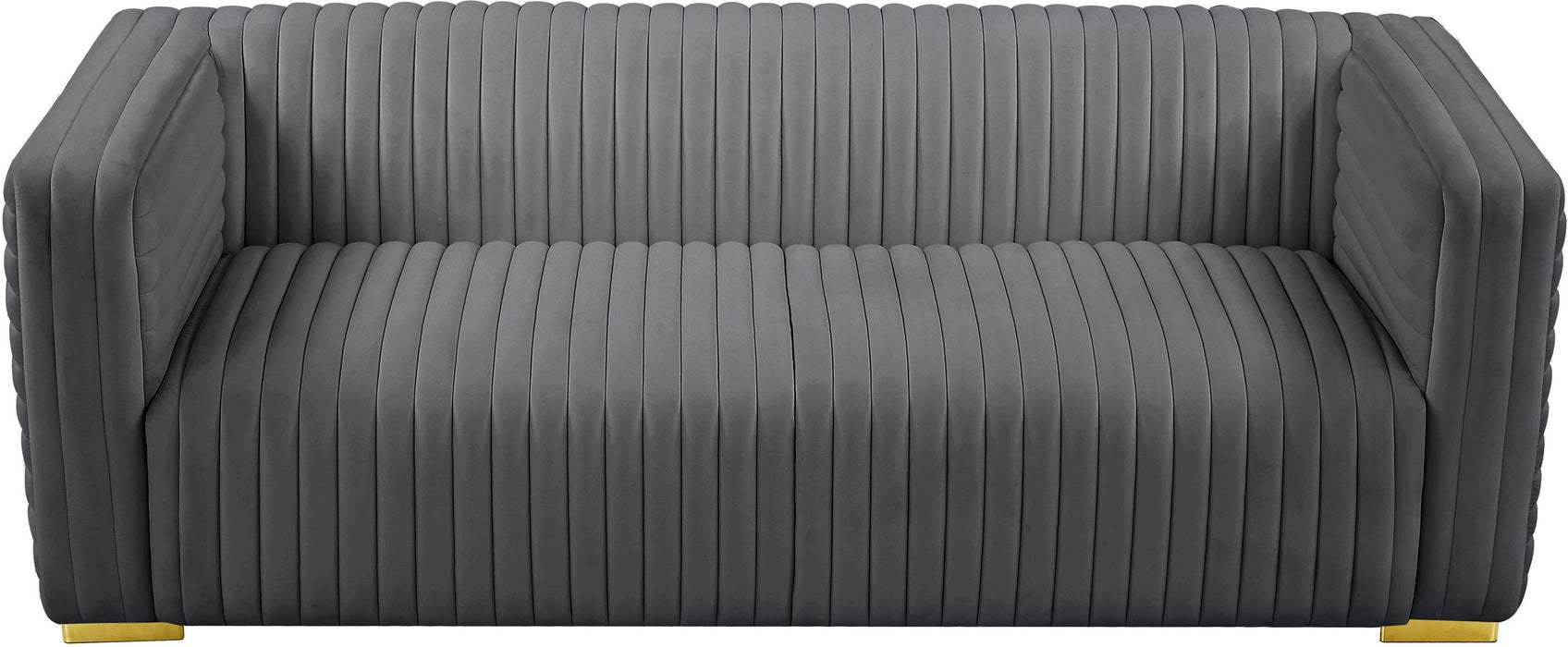 Ravish Grey Velvet Sofa