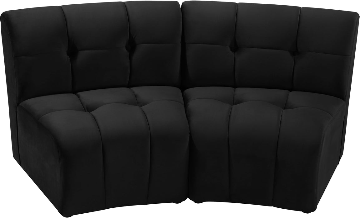 Limitless Black Velvet 2pc. Modular Sectional