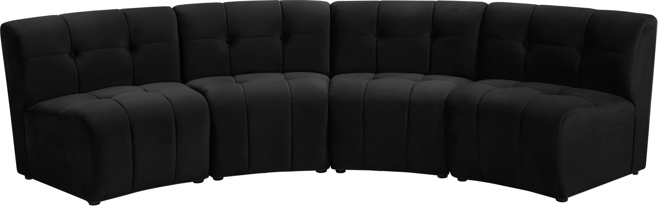 Limitless Black Velvet 4pc. Modular Sectional image