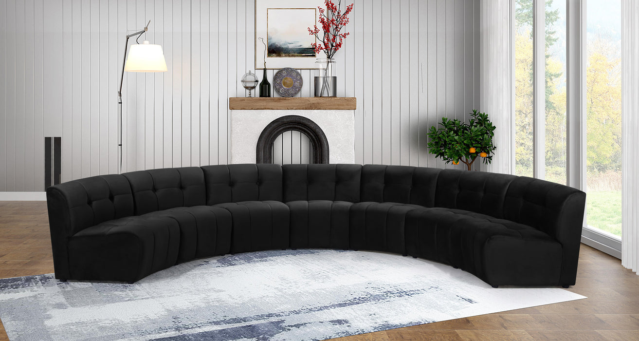 Limitless Black Velvet 7pc. Modular Sectional