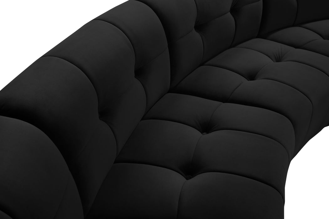 Limitless Black Velvet 4pc. Modular Sectional