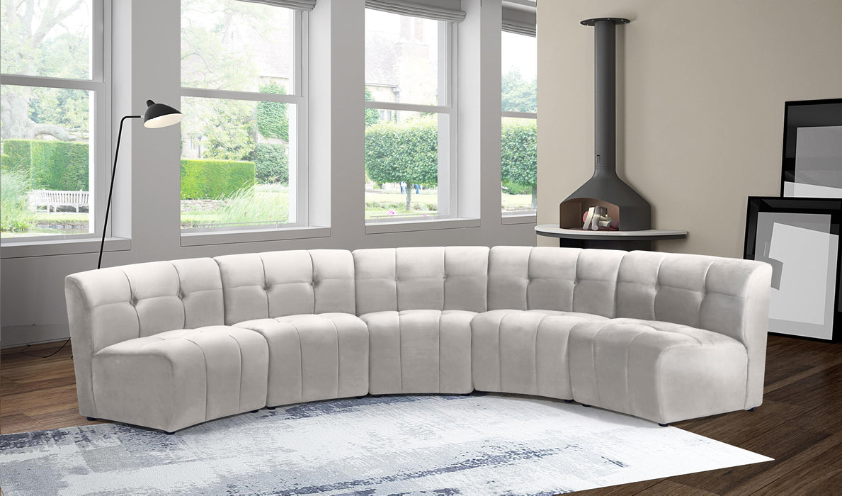 Limitless Cream Velvet 5pc. Modular Sectional