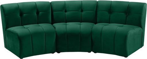 Limitless Green Velvet 3pc. Modular Sectional image