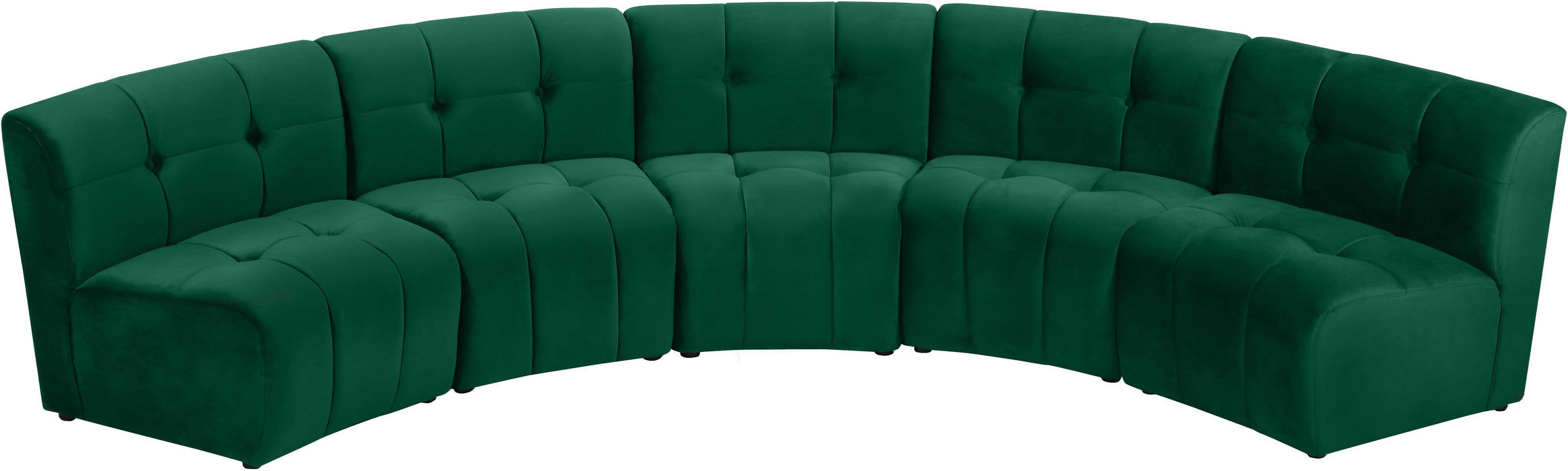 Limitless Green Velvet 5pc. Modular Sectional