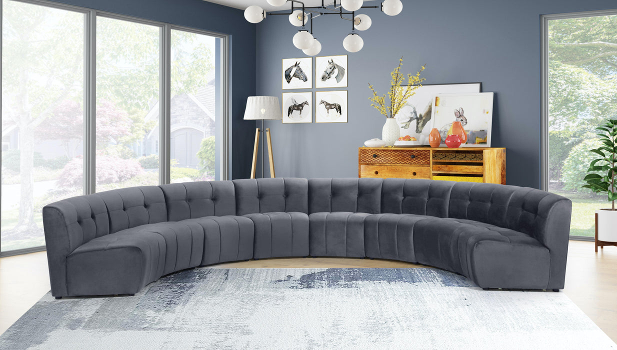 Limitless Grey Velvet 8pc. Modular Sectional