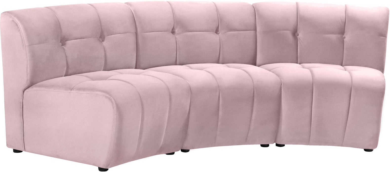 Limitless Pink Velvet 3pc. Modular Sectional