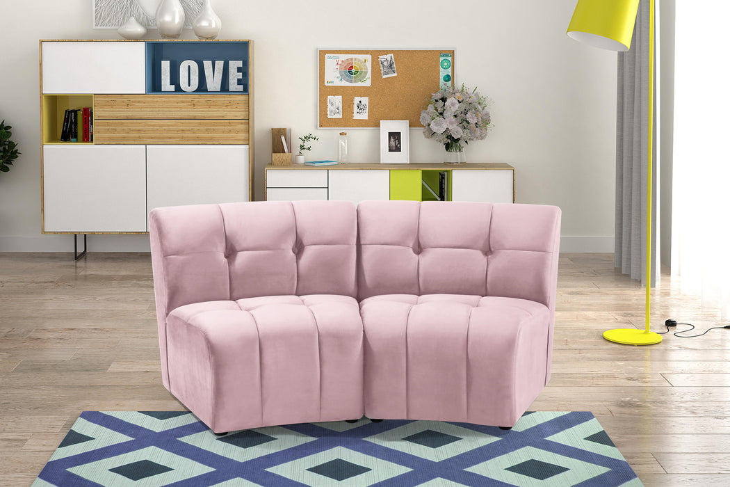 Limitless Pink Velvet 2pc. Modular Sectional