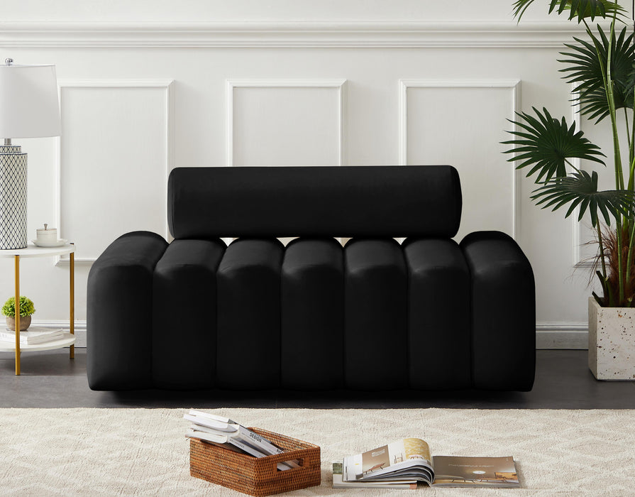 Melody Black Velvet Loveseat