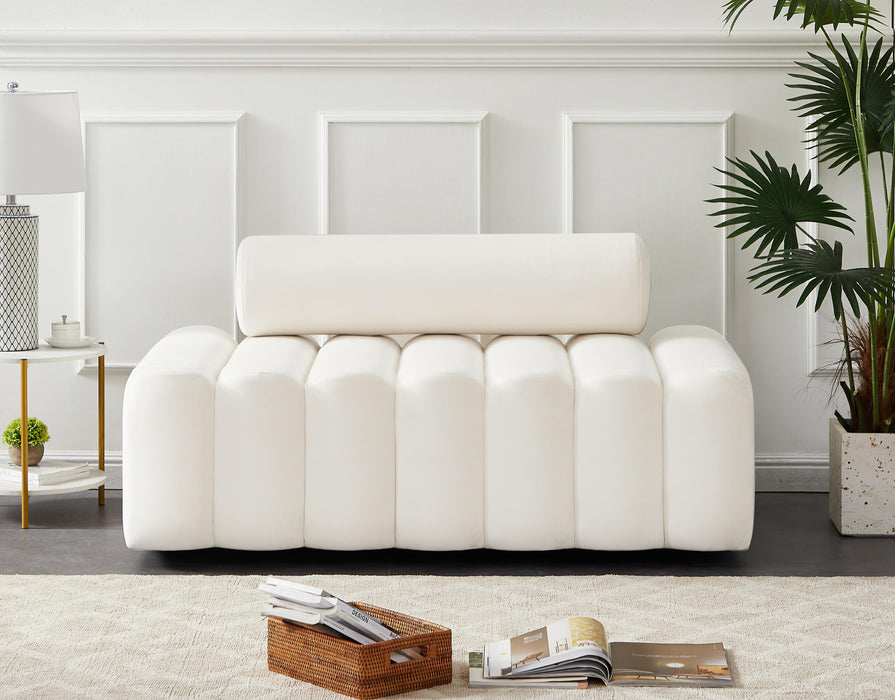 Melody Cream Velvet Loveseat