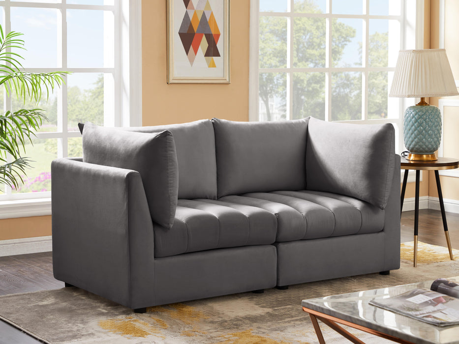 Jacob Grey Velvet Modular Sofa