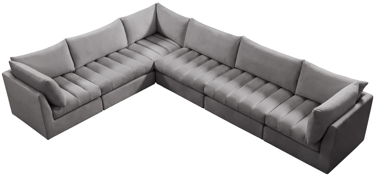 Jacob Grey Velvet Modular Sectional