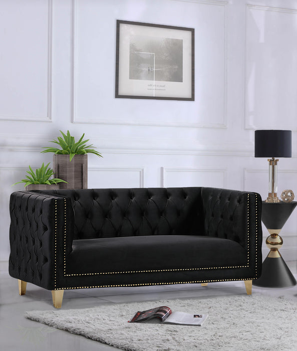 Michelle Black Velvet Loveseat